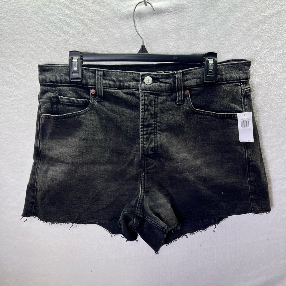Old‎ Navy Higher High Rise Sky Hi ALine Shorts Womens 14 Plus NWT Black 2457